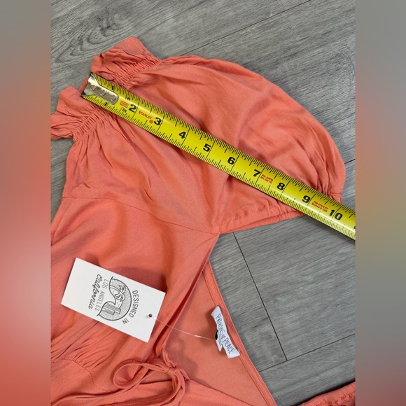 NWT Patrons of Peace Pink Clay Boho Cottagecore Puff Sleeve Midi Dress XS - Picture 13 of 14